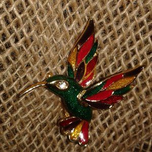 VTG  Enamel Colorful  Bird Brooch Pin